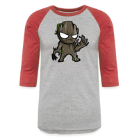 Character #105  Baseball T-Shirt - heather gray/red