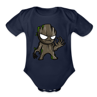 Character #105  Organic Short Sleeve Baby Bodysuit - dark navy