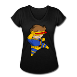 Character #2 Women's Tri-Blend V-Neck T-Shirt - black