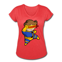 Character #2 Women's Tri-Blend V-Neck T-Shirt - heather red