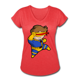 Character #2 Women's Tri-Blend V-Neck T-Shirt - heather red