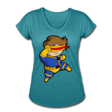 Character #2 Women's Tri-Blend V-Neck T-Shirt - heather turquoise