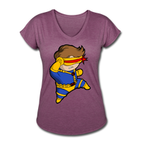 Character #2 Women's Tri-Blend V-Neck T-Shirt - heather plum