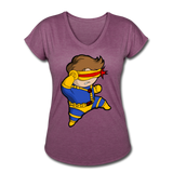 Character #2 Women's Tri-Blend V-Neck T-Shirt - heather plum