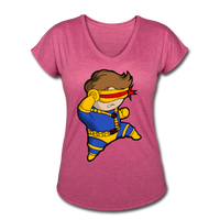 Character #2 Women's Tri-Blend V-Neck T-Shirt - heather raspberry