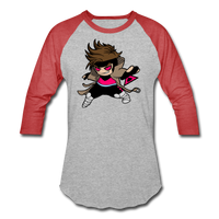 Character #4 Baseball T-Shirt - heather gray/red