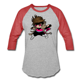 Character #4 Baseball T-Shirt - heather gray/red