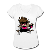 Character #4 Women's Tri-Blend V-Neck T-Shirt - white