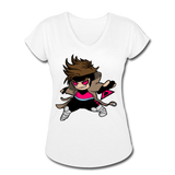 Character #4 Women's Tri-Blend V-Neck T-Shirt - white