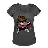 Character #4 Women's Tri-Blend V-Neck T-Shirt - deep heather