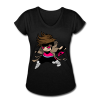 Character #4 Women's Tri-Blend V-Neck T-Shirt - black