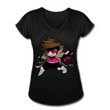 Character #4 Women's Tri-Blend V-Neck T-Shirt - black