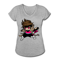 Character #4 Women's Tri-Blend V-Neck T-Shirt - heather gray