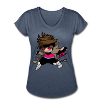 Character #4 Women's Tri-Blend V-Neck T-Shirt - navy heather