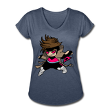 Character #4 Women's Tri-Blend V-Neck T-Shirt - navy heather