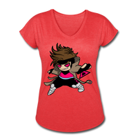 Character #4 Women's Tri-Blend V-Neck T-Shirt - heather red