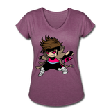 Character #4 Women's Tri-Blend V-Neck T-Shirt - heather plum