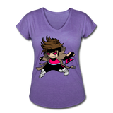 Character #4 Women's Tri-Blend V-Neck T-Shirt - purple heather