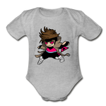 Character #4 Organic Short Sleeve Baby Bodysuit - heather gray