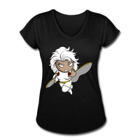 Character #5 Women's Tri-Blend V-Neck T-Shirt - black