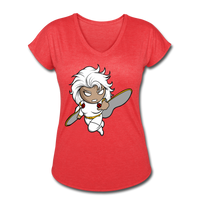 Character #5 Women's Tri-Blend V-Neck T-Shirt - heather red