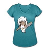 Character #5 Women's Tri-Blend V-Neck T-Shirt - heather turquoise