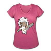 Character #5 Women's Tri-Blend V-Neck T-Shirt - heather raspberry