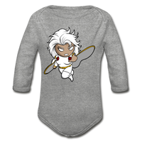 Character #5 Organic Long Sleeve Baby Bodysuit - heather gray