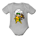 Character #6 Organic Short Sleeve Baby Bodysuit - heather gray