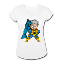 Character #12 Women's Tri-Blend V-Neck T-Shirt - white