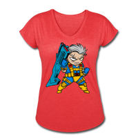 Character #12 Women's Tri-Blend V-Neck T-Shirt - heather red