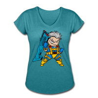 Character #12 Women's Tri-Blend V-Neck T-Shirt - heather turquoise