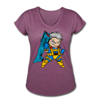 Character #12 Women's Tri-Blend V-Neck T-Shirt - heather plum