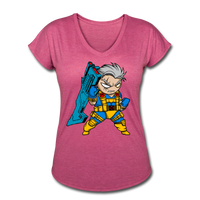 Character #12 Women's Tri-Blend V-Neck T-Shirt - heather raspberry