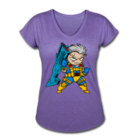 Character #12 Women's Tri-Blend V-Neck T-Shirt - purple heather