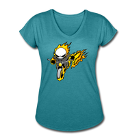 Character #15 Women's Tri-Blend V-Neck T-Shirt - heather turquoise
