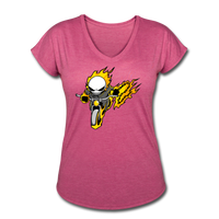 Character #15 Women's Tri-Blend V-Neck T-Shirt - heather raspberry