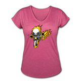Character #15 Women's Tri-Blend V-Neck T-Shirt - heather raspberry