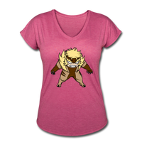 Character #18 Women's Tri-Blend V-Neck T-Shirt - heather raspberry