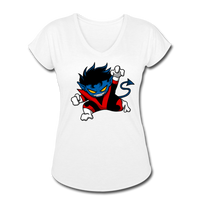 Character #24 Women's Tri-Blend V-Neck T-Shirt - white