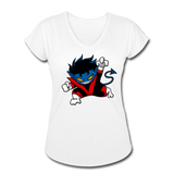 Character #24 Women's Tri-Blend V-Neck T-Shirt - white