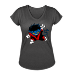 Character #24 Women's Tri-Blend V-Neck T-Shirt - deep heather