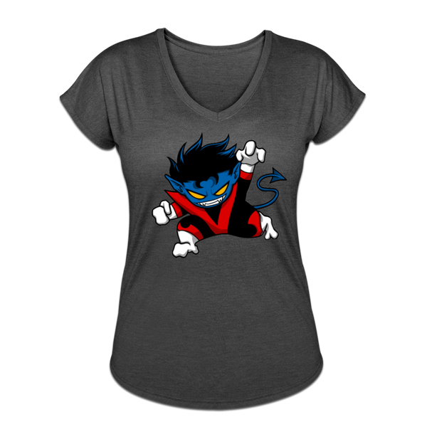 Character #24 Women's Tri-Blend V-Neck T-Shirt - deep heather