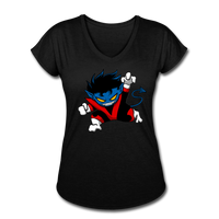 Character #24 Women's Tri-Blend V-Neck T-Shirt - black