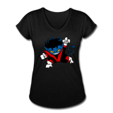 Character #24 Women's Tri-Blend V-Neck T-Shirt - black