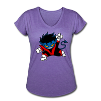 Character #24 Women's Tri-Blend V-Neck T-Shirt - purple heather