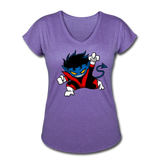 Character #24 Women's Tri-Blend V-Neck T-Shirt - purple heather