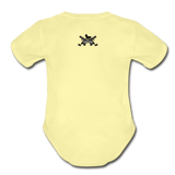 Character #24 Organic Short Sleeve Baby Bodysuit - washed yellow