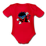 Character #24 Organic Short Sleeve Baby Bodysuit - red