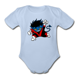 Character #24 Organic Short Sleeve Baby Bodysuit - sky